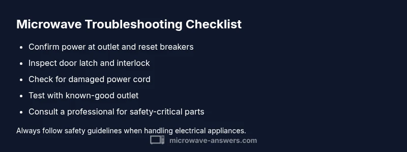 Checklist for microwave troubleshooting