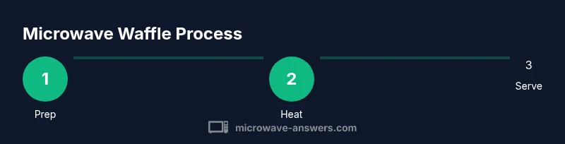 Tailwind infographic showing a three-step microwave waffle process
